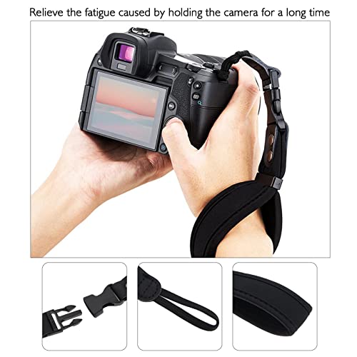 Create idea Camera Wrist Strap Soft Neoprene Wrist Lanyard with Quick-Release Buckle for Most DSLRs Non Mirror Cameras Point Cameras Binoculars 29.5cm Black - Image 3