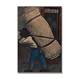 JZSDGB Primitivism Art Leinwandbilder, „Teppichlader“ von Ivan Generalic, Berühmte Kunstdrucke auf Leinwand, Wandbilder Deko Wohnzimmer Modern 20x30cm Rahmenlos