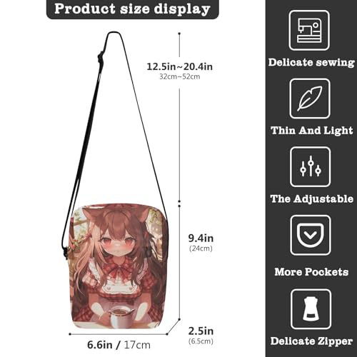 Beauty Anime Girl small messenger bag for men men's shoulder bag Shoulder Handbags Adjustable Strap for work Travel3