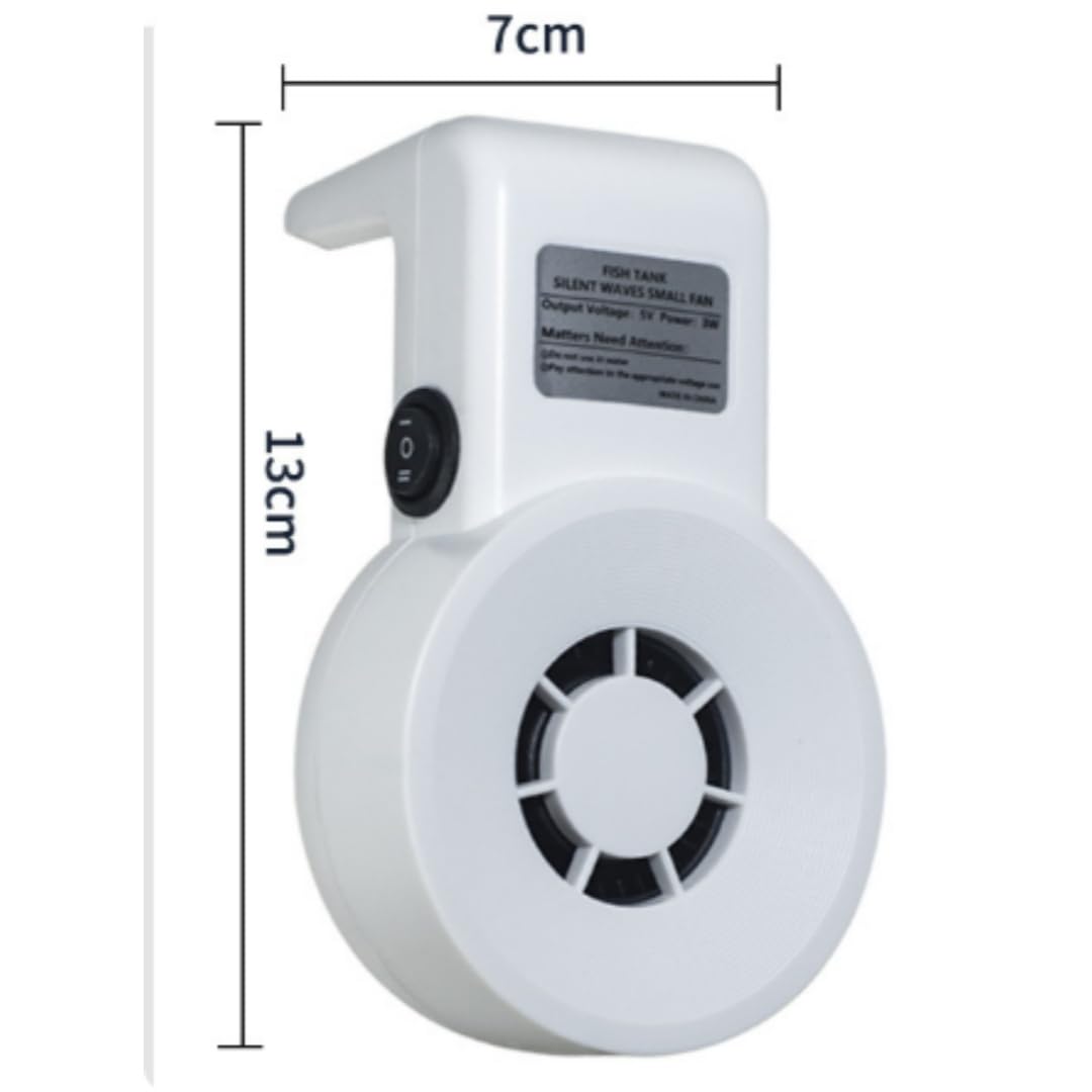 Genérico Enfriador de Acuario Ajustable, Ventilador de pecera, Enfriador de Agua de 4.6 x 2.75 x 2.75 Pulgadas con Modo de 2 velocidades, Accesorios de refrigeración (2 Blancos)