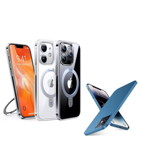 TORRAS Magsafe iPhone 12 Case & iPhone 12 Pro Clear Case with Stand and Slim Fit Super Thin Lightweight Hard PC Case