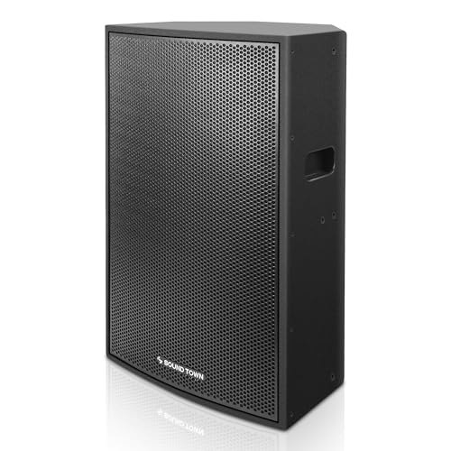 Image of Sound Town CARME Series 15 inch 2-Way Powered Professional PA DJ Speaker, Black with Onboard DSP, Birch Plywood for Installations, Live Sound, Karaoke, Bar, Church