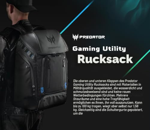 acer PBG591 Predator Utility Gaming-Rucksack, wasserabweisend und reißfest, Reiserucksack… – Ansicht 3
