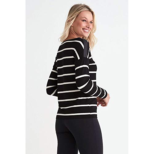 Blusa Cadu Listrada BLUSA CADU M/L-PRETO/OFF WHITE-01