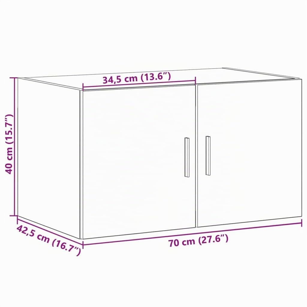 vidaXL Armoire Murale Blanc 70x42,5x40 cm Bois d'ingénierie