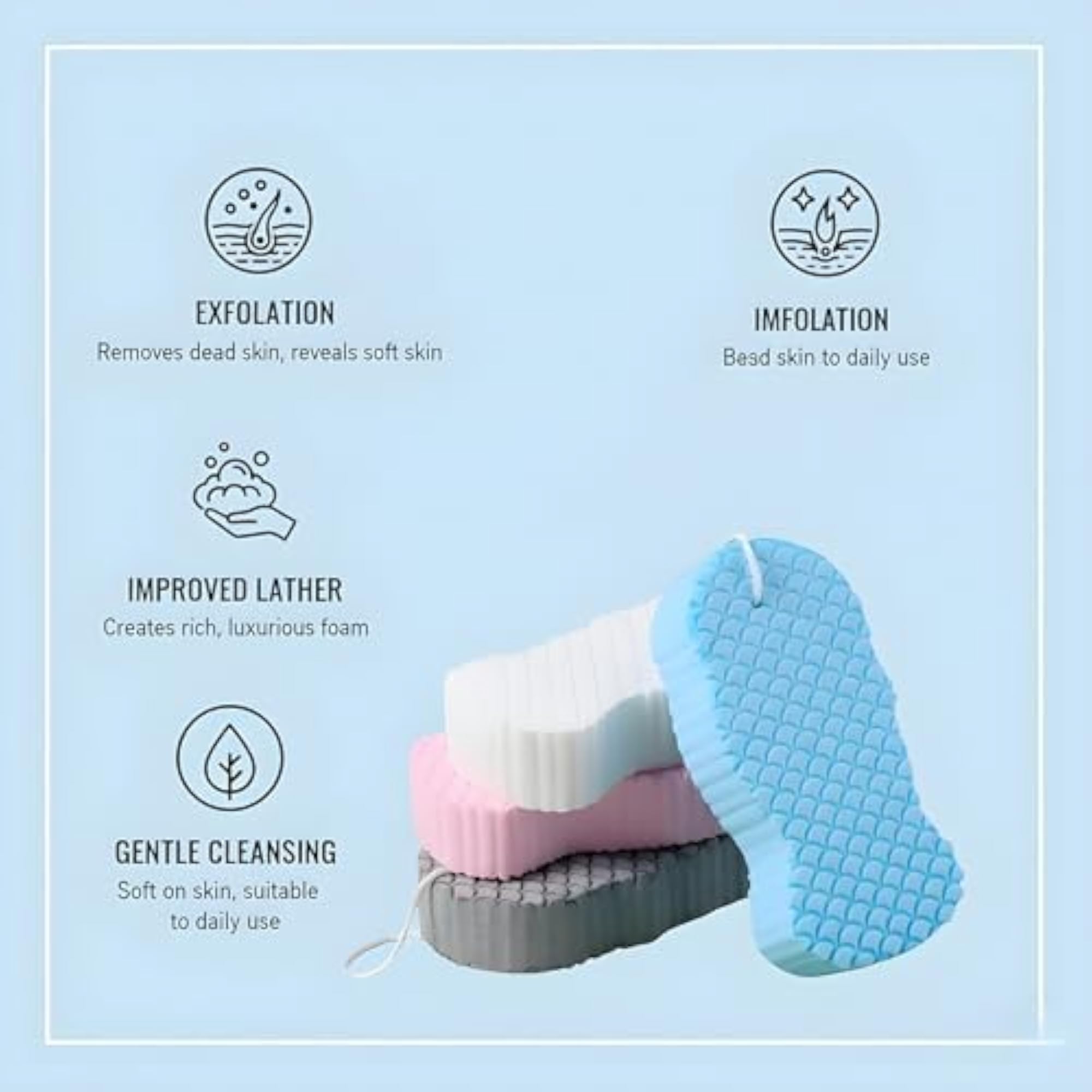 Fly Horse Baby Bathing Sponge, Soft Foam, Pack of 1