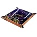 Valet Tray Rangement de bureau Plateau pliable en cuir Rangement de bijoux Dinosaure fou pour bureau, clé, bijoux