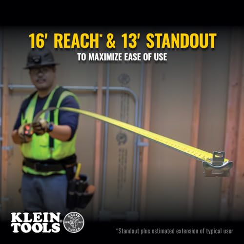 Klein Tools 9225 Tape Measure, Heavy-Duty Measuring Tape with 25-Foot Double-Hook Double-Sided Nylon Reinforced Blade, with Metal Belt Clip by KLEIN TOOLS - Image 5