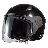 ISHINO SHOKAI バイク ヘルメット ジェット インナーサンバイザー MAX-612W SG規格 PSC規格 石野商会 フリー(57～60cm未満程度) メタリックブラック