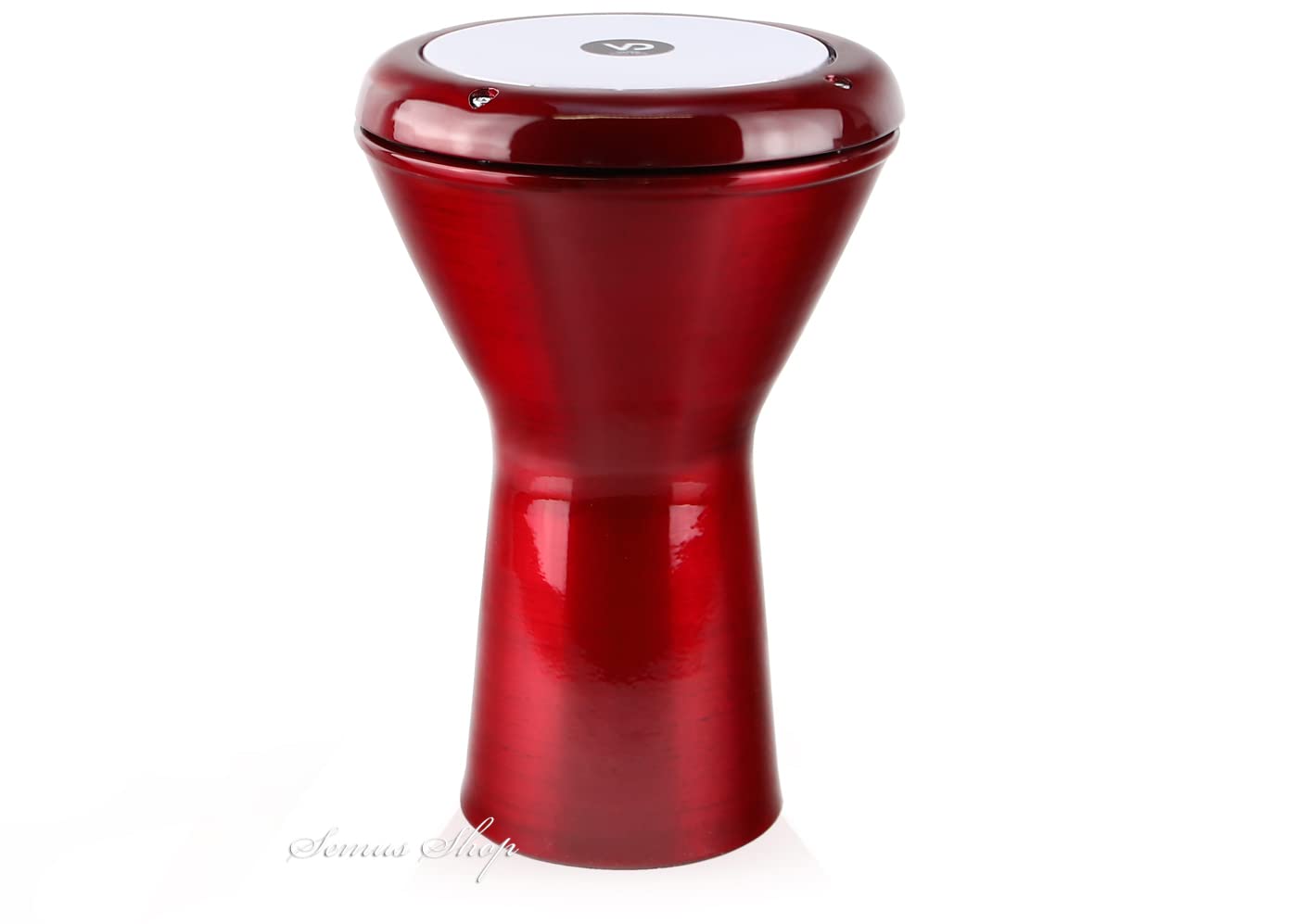 VD vatan Darbuka 2025 - Tamburo a percussione in alluminio pressofuso per bambini, effetto perlato, colore: Rosso