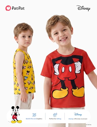 Image of Disney Marvel Spiderman Cars Stitch Star Wars Mickey Boy /Girl T-Shirt&Tank Top Set 2Pcs Short&Sleeveless Shirt Kid Cloth 2-9Y