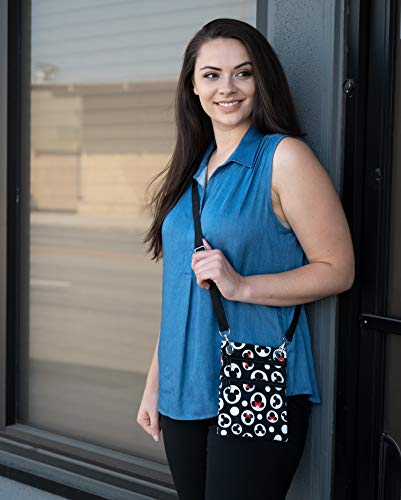 Disney Passport Crossbody Bag Mickey & Minnie Icon Print Travel Black (Multicolor) #TOP6