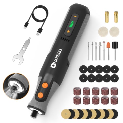Image of HARDELL 8V Cordless Rotary Tool Kit, 5‑Speed, 28000RPM for DIY Craft