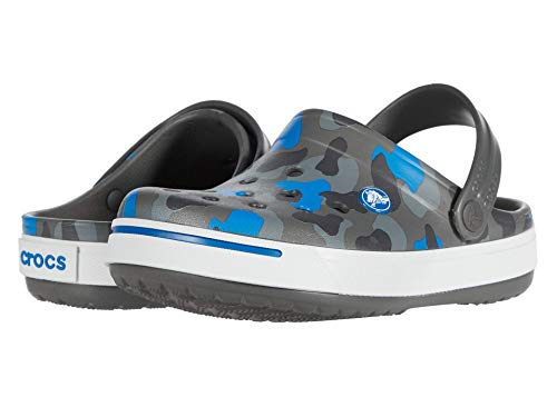 Crocs Kids Crocband II Graphic Clog (Toddler/Little Kid) Slate Grey/Bright Cobalt 4-5 Toddler M