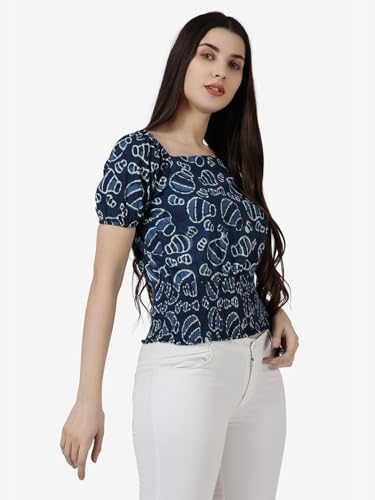 Image of POPWINGS Casual Printed Crop Top for Women ||Western Stylish Women Tops for Summer Wear || Trendy and Solid Women Top