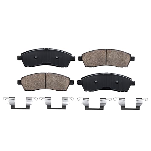 Image of Detroit Axle - Rear Brake Pads for 2000-2005 Ford Excursion 1999-2004 Ford F-250 F-350 Super Duty Ceramic Brake Pads w /Hardware 2001 2002 2003 Replacement