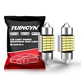 ★【Super Brillante】Voltaje de trabajo: 12V, Super brillante con alto 180 lúmenes. Tamaño: 31MM de largo y 11MM de diámetro. Color: 6000K (Blanco).