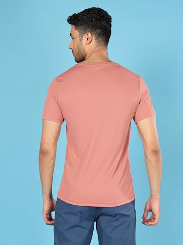 Image of TECHNOSPORT Men's Slim Fit Polyester Activewear Sports T-Shirt with Moisture-Wicking Comfort for Workout, Running & Gym