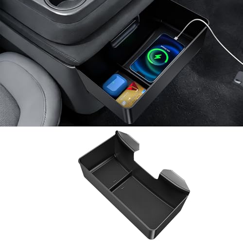 YPHUIKI Center Console Organizer for 2019-2026 Chevy Silverado/GMC Sierra 1500 & 2020-2026 Silverado/Sierra 2500HD 3500HD Interior Accessories Hanging Storage Box Tray (Split-Bench Folding Seat Only)