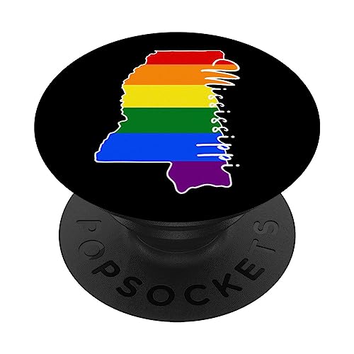 Mississippi Mappa USA Stato Arcobaleno Flag Orgoglio PopSockets PopGrip Intercambiabile