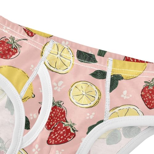 Wusikd Strawberries Lemons Boys' Underwear Cotton Pink Boys Briefs Soft Toddler Underwear 2T4