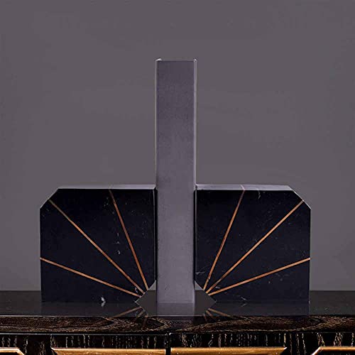 Dailyint Decorative Bookends, Decorative Marble Bookends, Elegant And Creative Bookshelf Decoration, Natural Polished Marble Bookends, European-Style Study Library, Bookend Office #TOP2