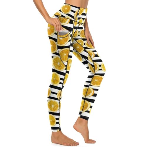 Pantalon de yoga imprimé citron idéal pour vos séances de fitness