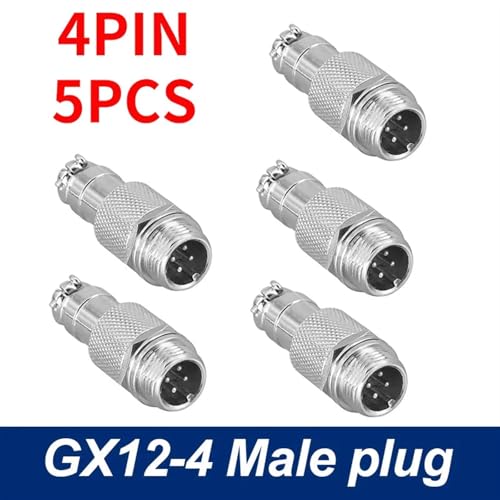 Conector de aviación GX12 macho de 4 pines con chasis metálico y pines de alta conductividad 2
