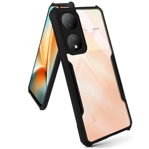Image of Jkobi Back Case Cover for Vivo Y100 (Shockproof with Polycarbonate Clear Panel | Professional Black)