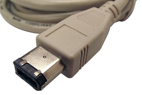 Shaxon FWP1394-64-2M-B, 6 Pin to 4 Pin FireWire Cable, Over Molded Hoods, 2 Meters - Beige