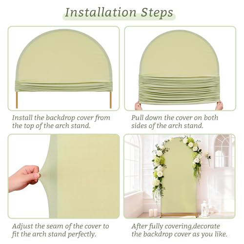 Image of Arch Cover 7.2ft Double-Sided Arch Backdrop Cover Spandex Wedding Arch Stand Cover for Party Birthday Baby Shower Bridal Gender Reveal Boy or Girl Decoration(Double Color,Pink&Green)
