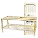 Acan - Zapatero de madera con 2 pisos 29.5 x 74 x 26 cm, 2 alturas, Estantería dos baldas de madera multiusos, Soporte para zapatos 2 capas, Ideal para pasillo, salón o detrás de puertas