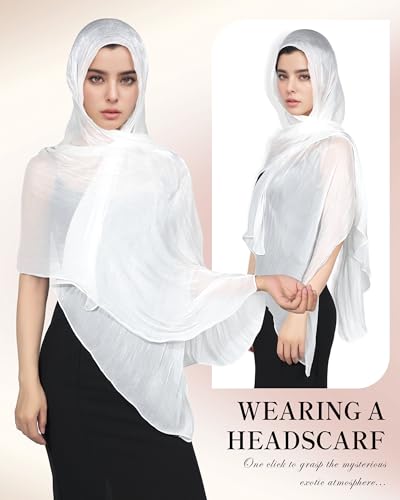 Shawl Wraps for Women - Shimmering Chiffon Scarves, Versatile Hijab Headscarf, Neck Scarf, Shawl for Evening Dresses4