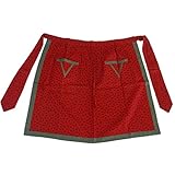 [ルナ パンダ] 百貨店 販売 日本 製 サロンエプロン 定番 サロン エプロン 前掛け ギャルソン 72385 (レッド)