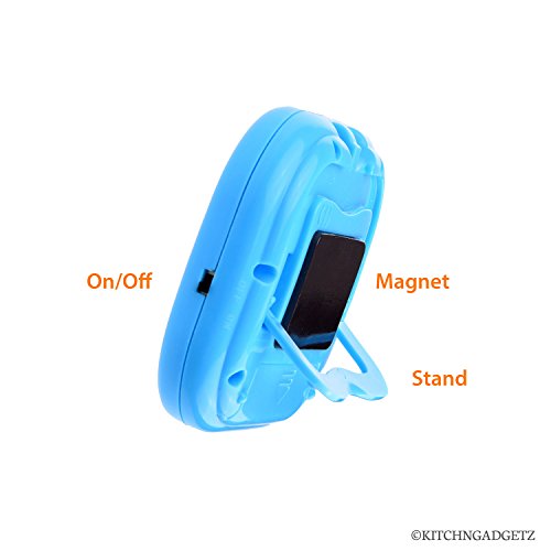 Digital Kitchen Alarm Clock With Countdown Timer - Set Of 2 - Fresh Blue And Green - Large Lcd Display - Buttons For Minutes And Seconds + Start And Stop - Very Easy To Use - Magnet And Tabletop Stand #TOP3