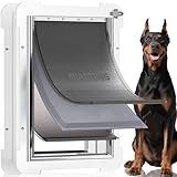 3-Flap Never Rust Extra Large Dog Door for Doors with Sliding Lock Panel, Steel Frame and Telescoping Tunnel Pet Door, Extreme Weather Durable Doggy Door （Pets Up to 220 Lb）