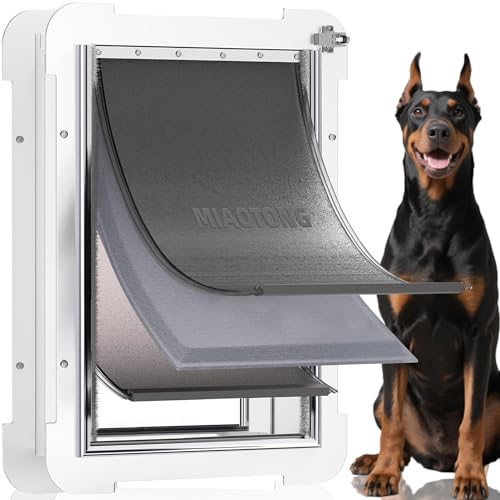 Large Rust-Resistant Dog Door with Lock and Tunnel