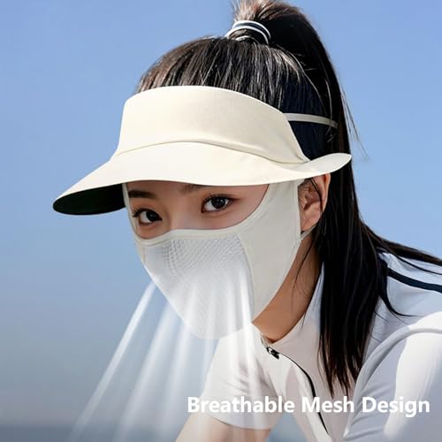 Mascarilla facial unisex con protección solar UPF 50+ y visera amplia miniatura 4