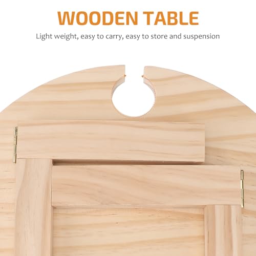Table de pique-nique extérieure pliable bois portable kaki repas plein air - 5