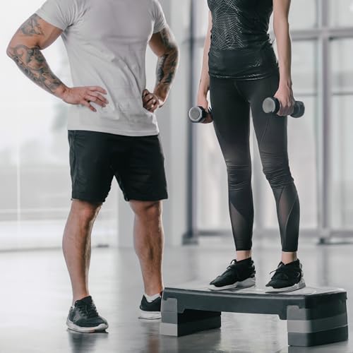 TechFit Aerobic Stepper, höhenverstellbar in 3 Stufen (10/15/20 cm), rutschfeste Oberfläche, Maße: 78 x 29 cm, belastbar bis 120 kg, ideal für Fitness, Cardio und Heimtraining