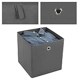 SONGMICS Aufbewahrungsboxen, 6er Set, Stoffboxen, Faltboxen aus Vliesstoff, Würfel, Aufbewahrungskörbe, für Spielzeug und Kleidung, grau RFB02G-3
