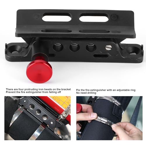 Support d'extincteur réglable rouge pour barre de roulement Jeep JK - 6