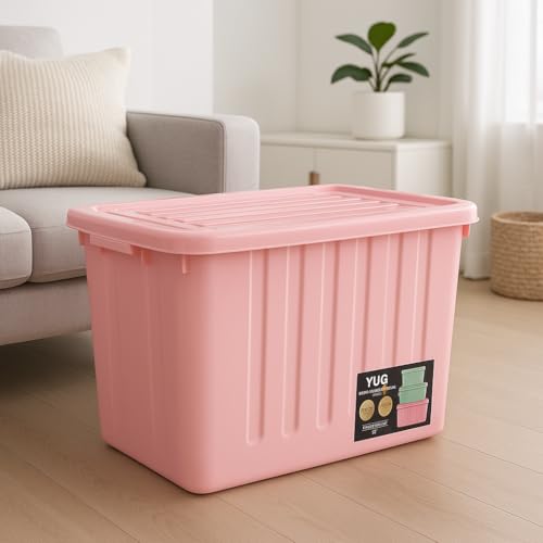 Image of Jumbo Box Large Storage Container with Lid, 250L Capacity, Lime Green, Durable Plastic