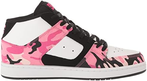 DC Women's Manteca 4 Mid High Top Casual Skate Shoe, Black/Crazy Pink CAMO, 5 | Image 5