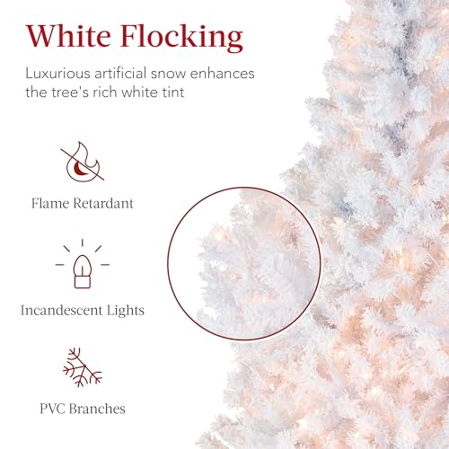 Best-Choice-Products-Pre-Lit-White-Christmas-Tree-6ft-Artificial-Snow-Flocked-Full-Fir-Tree-Holiday-Decoration-w-250-Lights-928-Branch-Tips Best Choice Products Pre Lit White Christmas Tree 6ft Artificial Snow Flocked Full Fir Tree Holiday Decoration w 250 Lights 928 Branch Tips