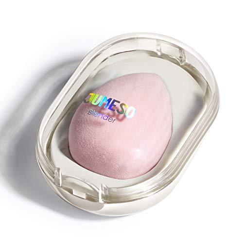 JUMESO Makeup Sponge Blender with Holder Case for Powder Concealer, Beauty Sponge Set for Foundations, Powders & Creams Vegan, Cruelty Free - Pink, Water Drop