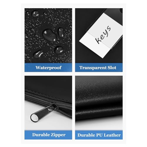 Bank Deposit Money Bags with Zipper, PU Bags Cash Wallet Pouches with Label, for Coins, 5-Pack B4