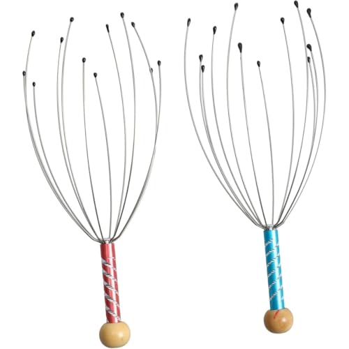 Kit 2 Massageador para Cabeça Cabo Colorido Anti Estresse Relaxan...