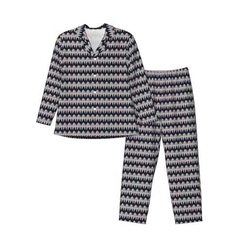 Pyjama 2 pièces homme manches longues imprimé ailes d'ange en coton doux