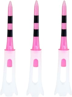 EIRAA 100 Pcs Plastic Golf Tees Rubber Head Practice Golf Tee 83mm 3 1/4 Inch Long Size Reduce Friction & Side Spin Unbreakable Help you train better